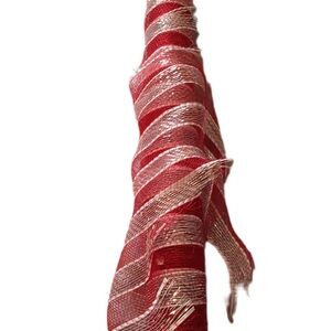 Red and Silver Striped Ribbon